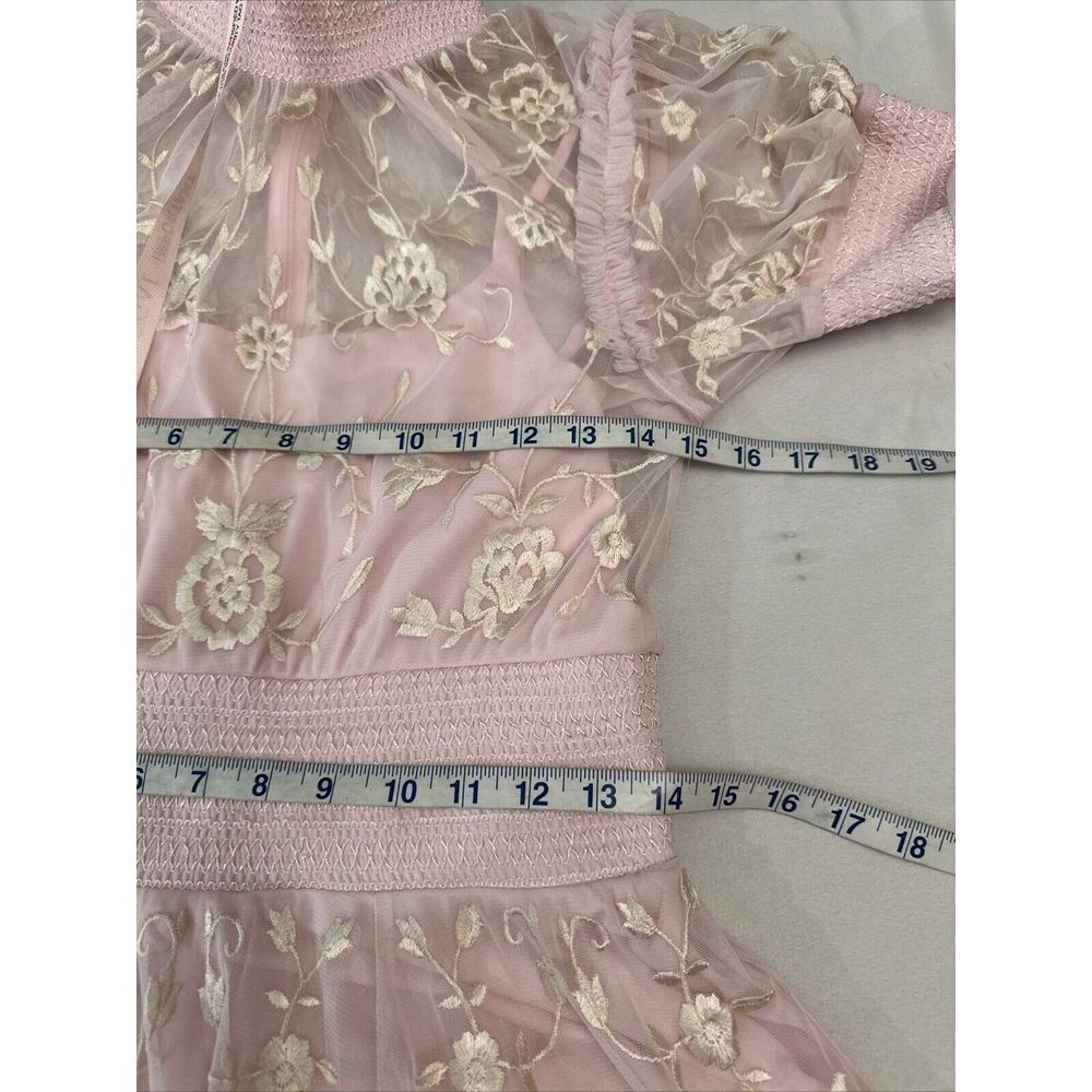 NEW MAC DUGGAL [ 6‎ ] 8005 Embroidered Floral Tiered Smock Neck Gown Rose Pink - Picture 6 of 16